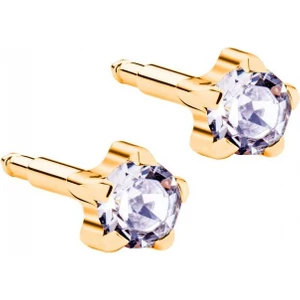 Kulak Delme Küpesi 12 Çift Cristal Yıldız Gold