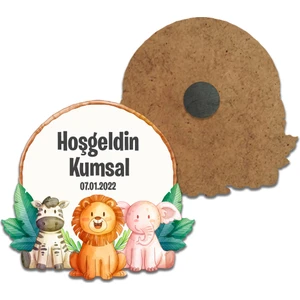 Grafilli Design Kişiye Özel Tasarım Sevimli Dostlar Baskılı Bebek Magnet(10 Adet) 02