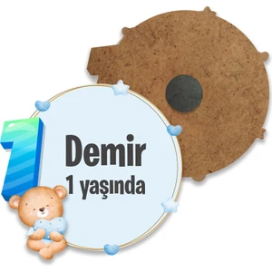 Grafilli Design Kişiye Özel Tasarım Ayıcık Tasarım Baskılı Yaş Günü Magnet (10 Adet)