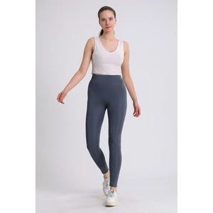 Kadın Yüksek Bel Toparlayıcı ve Sıkılaştırıcı Antrasit Spor Tayt