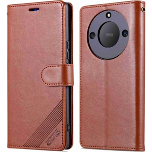 Azns Stand Cüzdan Telefon Kılıfı Honor X40 5g / X9A 5g / Magic5 Lite 5g, Şok Geçirmez Dokulu Pu Deri Folio Flip Koruyucu Kapak (Yurt Dışından)