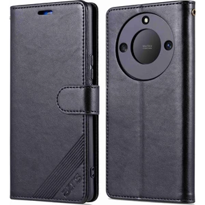 Azns Stand Cüzdan Telefon Kılıfı Honor X40 5g / X9A 5g / Magic5 Lite 5g, Şok Geçirmez Dokulu Pu Deri Folio Flip Koruyucu Kapak (Yurt Dışından)