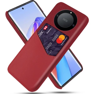 Onur Için X40 5g / X9A 5g / Magic5 Lite 5g Pu Deri Kaplamalı Pc Koruyucu Kabuk Bezi Doku Kart Tutucu ile Kaynak Anti Şok Geçirmez Telefon Kılıfı (Yurt Dışından)