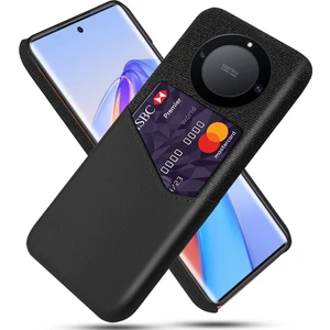 Onur Için X40 5g / X9A 5g / Magic5 Lite 5g Pu Deri Kaplamalı Pc Koruyucu Kabuk Bezi Doku Kart Tutucu ile Kaynak Anti Şok Geçirmez Telefon Kılıfı (Yurt Dışından)