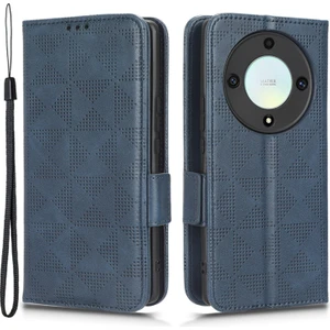 Onur Için X40 5g / X9A 5g / Magic5 Lite 5g Baskılı Üçgen Desen Telefon Koyu Cüzdan Stand Kılıfı (Yurt Dışından)