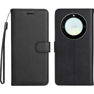 Kt Deri Serisi-2 Şok Geçirmez Telefon Kılıfı Onur X40 5g / X9A 5g / Magic5 Lite 5g, Pu Deri Flip Cüzdan Kapağı Düz ​​renk Manyetik Kapatma Stand Telefon Kabuğu Kayış (Yurt Dışından)