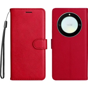 Kt Deri Serisi-2 Şok Geçirmez Telefon Kılıfı Onur X40 5g / X9A 5g / Magic5 Lite 5g, Pu Deri Flip Cüzdan Kapağı Düz ​​renk Manyetik Kapatma Stand Telefon Kabuğu Kayış (Yurt Dışından)