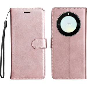 Kt Deri Serisi-2 Şok Geçirmez Telefon Kılıfı Onur X40 5g / X9A 5g / Magic5 Lite 5g, Pu Deri Flip Cüzdan Kapağı Düz ​​renk Manyetik Kapatma Stand Telefon Kabuğu Kayış (Yurt Dışından)