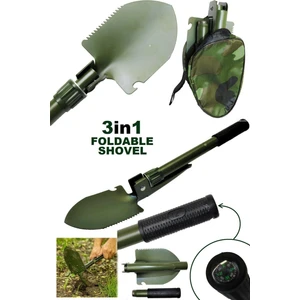 Çok Amaçlı Pusulalı Katlanabilir Çantalı Kazma Kürek Seti