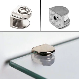 Metal Cam Raf Tutucu Düz Krom ( 5 Adet )