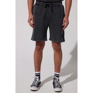 Regular Fit Normal Kesim  Pamuk Lastikli Bel Antrasit Sweat Şort