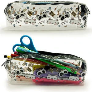 Şeffaf Kalem Kutusu Uykucu Panda Desenli Şeffaf Kalemlik