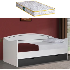 Soft Çekmeceli Karyola + 1 Adet Comfort Yatak - Beyaz - Antrasit