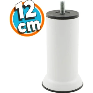 Mobilya Metal Yatak Kanepe Baza Koltuk Orta Destek Ayağı M8 Civata Beyaz Metal Ayak 12 cm