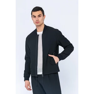 Erkek Regular Fit Çok Cepli Fermuarı Çift Taraflı Pilot Bomber Yaka Bürümcük Kumaş Rahat Spor Ceket