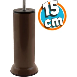 Mobilya Metal Yatak Kanepe Baza Koltuk Orta Destek Ayağı M8 Civata Kahverengi Metal Ayak 15 cm