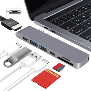 Tr-80-1 MacBook Pro Air USB Adaptör Hub 7 In 1 4K HDMI 2x USB 3.0 Thunderbolt 3 Pd Hızlı Şarj