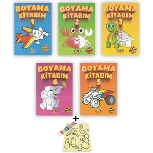 Gong Yayınları Boyama Kitabı 5'li Set 32 Sayfalı Toplam 160 Sayfa Kum Boyama Hediyeli