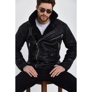 Siyah Napa Deri Mont Erkekler İçin Su Geçirmez ve Rüzgar Geçirmez Kış Modası