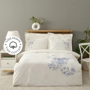Karaca Home Emily Beyaz %100 Pamuk Çift Kişilik Nakışlı Nevresim Takımı