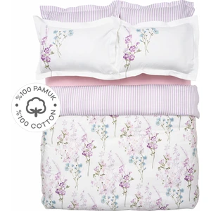 Karaca Home Loris Lila Çift Kişilik %100 Pamuk-Saten Nevresim Takımı