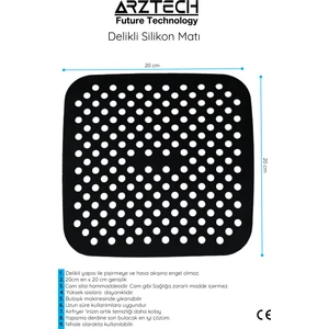 Airfryer Delikli Silikon Mat 20CMX20CM Xxl Için