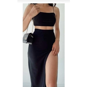 Moda Tekcan Yırtmaçlı Büyük Beden Etek