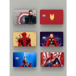 Süper Kahramanlar 6'lı Set Kredi Kartı & Akbil Sticker Kaplama