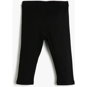 Pamuklu Tayt Basic Capri BoyFitilli Beli Lastikli