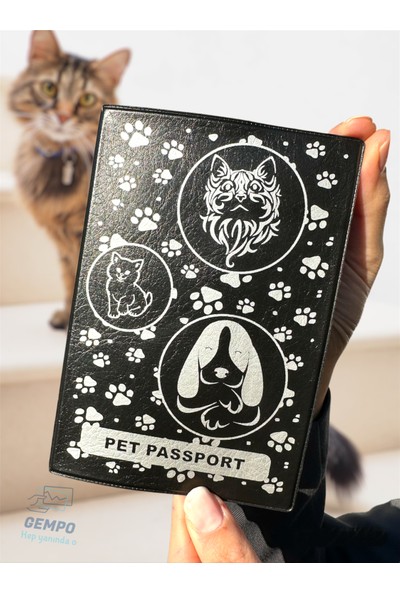 Gempo 3 Adet Vinleks Deri Pet Pasaport Kabı Kılıfı Su Geçirmez Evcil Hayvan Pasaport Kılıfı
