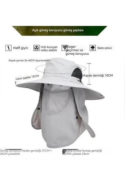 Oloey Yeni Erkek Güneşlik Şapkası Büyük Saçaklı Dağcılık Şapkası (Yurt Dışından)