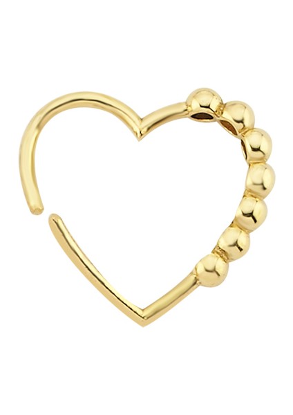 Altın Kalp Formlu Toptop Burun Piercing
