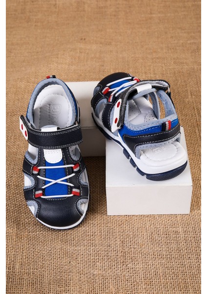 Burnu Kapalı Lacivert Mavi Garnili Çocuk Sandalet fiyatları