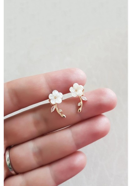 Tekli Ithal Sedef Flower Gıgı Gümüş Küpe – Sol modelleri