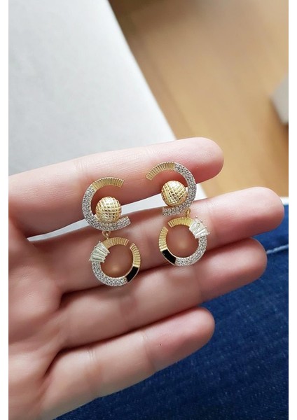 Tekli Double Galaxy Mex Gümüş Küpe-Sol