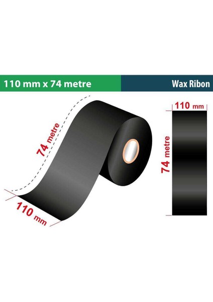 110X74MT Wax Ribon 10 Adet