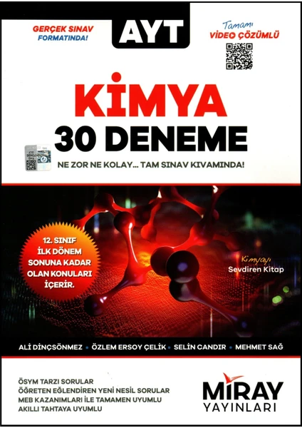 Miray Yayınları AYT 30 Kimya Deneme 1. Dönem Konuları