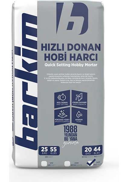 Hızlı Donan İnci Beyaz Dekoratif Hobi Harcı İnci Beyaz 2450 20 kg