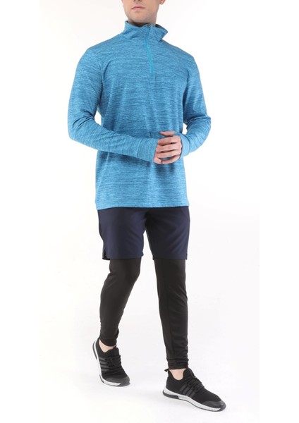 Erkek Running Nem Emici Uv Güneşten Koruma Parmaklık Detaylı Uzun Kollu Outdoor Tshirt