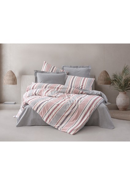 Natureforce Ipliği Boyalı Tek Kişilik Nevresim Takımı Duo Mavi