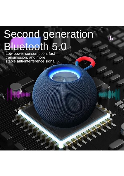H52 Renkli Işıklı Su Geçirmez Bluetooth Hoparlör (Yurt Dışından)