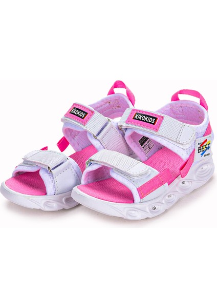 Kiko Kids 100 Işıklı Günlük Kız/erkek Çocuk Cırtlı Sandalet Ayakkabı