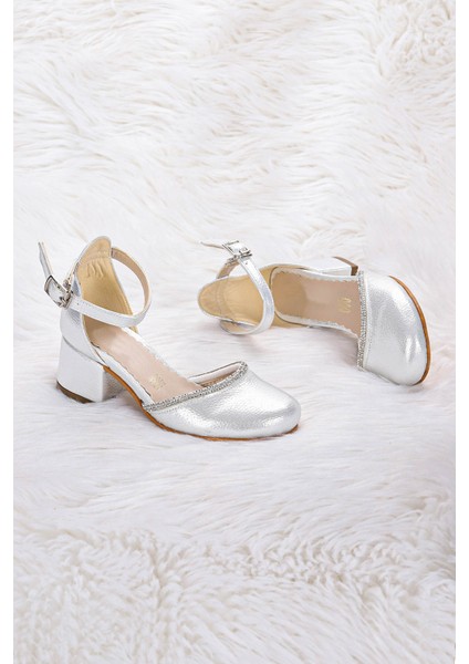 771 Vakko Taşlı Kız Çocuk 5 cm Topuklu Sandalet Ayakkabı