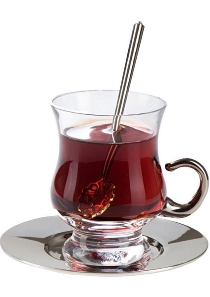 Tiryaki Çay Takımı Gümüş Kaplama 2 Li