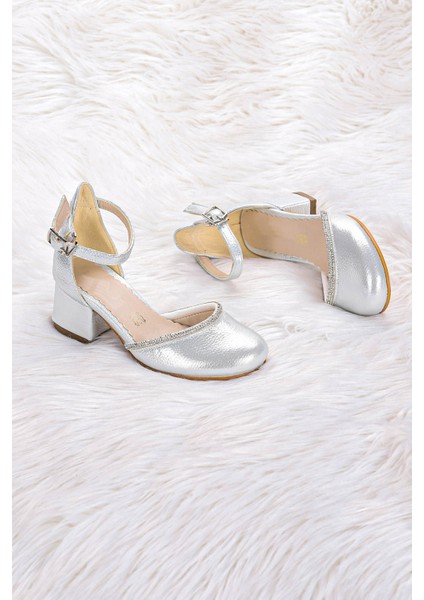 771 Vakko Taşlı Kız Çocuk 5 cm Topuklu Sandalet Ayakkabı