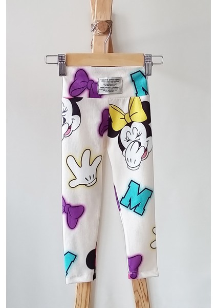 Kız Çocuk Minnie Mouse Baskılı T-Shirt Tayt Takım
