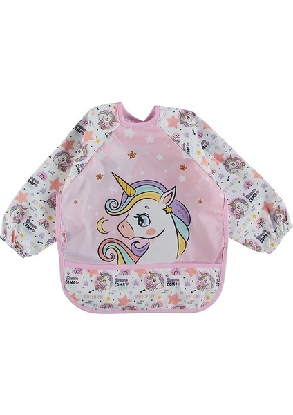 Bebechı 216272 Bebek Kollu Unicorn Desenli Cepli Önlük (12-36 Ay)