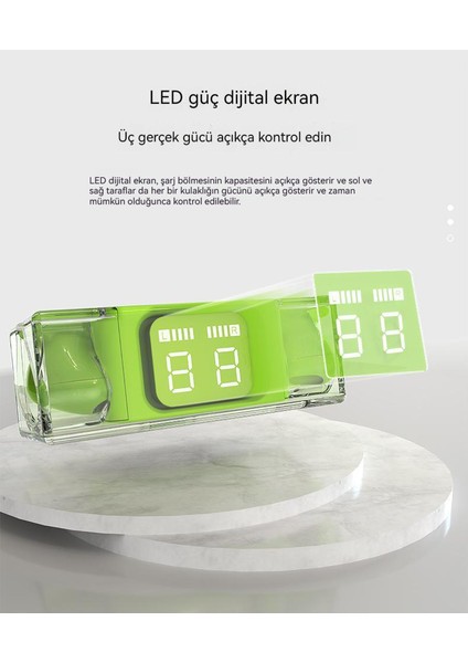 Şeffaf Dijital Ekran Bluetooth Kulaklık 5.3 (Yurt Dışından)