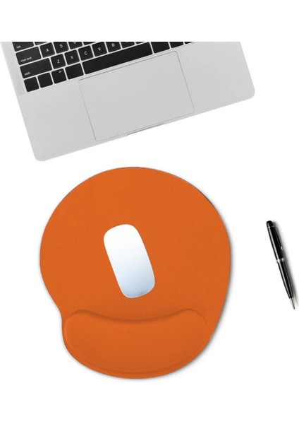 Turuncu Bilek Destekli Ergonomik  Kaymaz Taban Mouse Pad