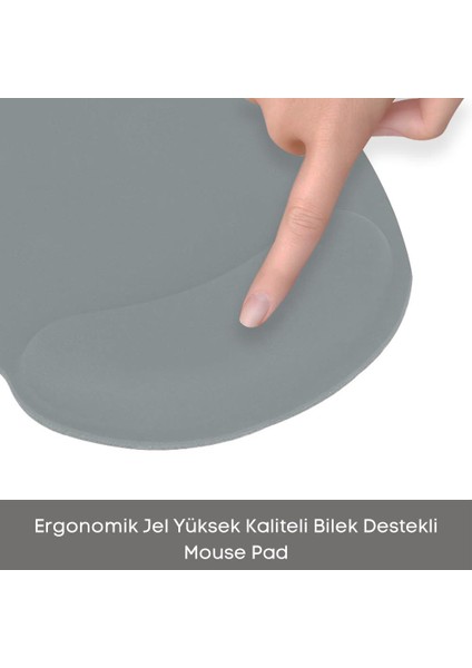 Black Deer Buz Mavisi Bilek Destekli Ergonomik  Kaymaz Taban Mouse Pad